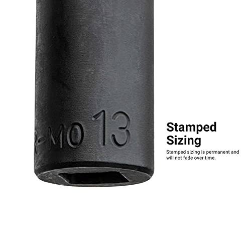 Capri Tools 3/8 in. Drive Shallow, Semi-Deep and Deep Impact Socket Set, Metric
