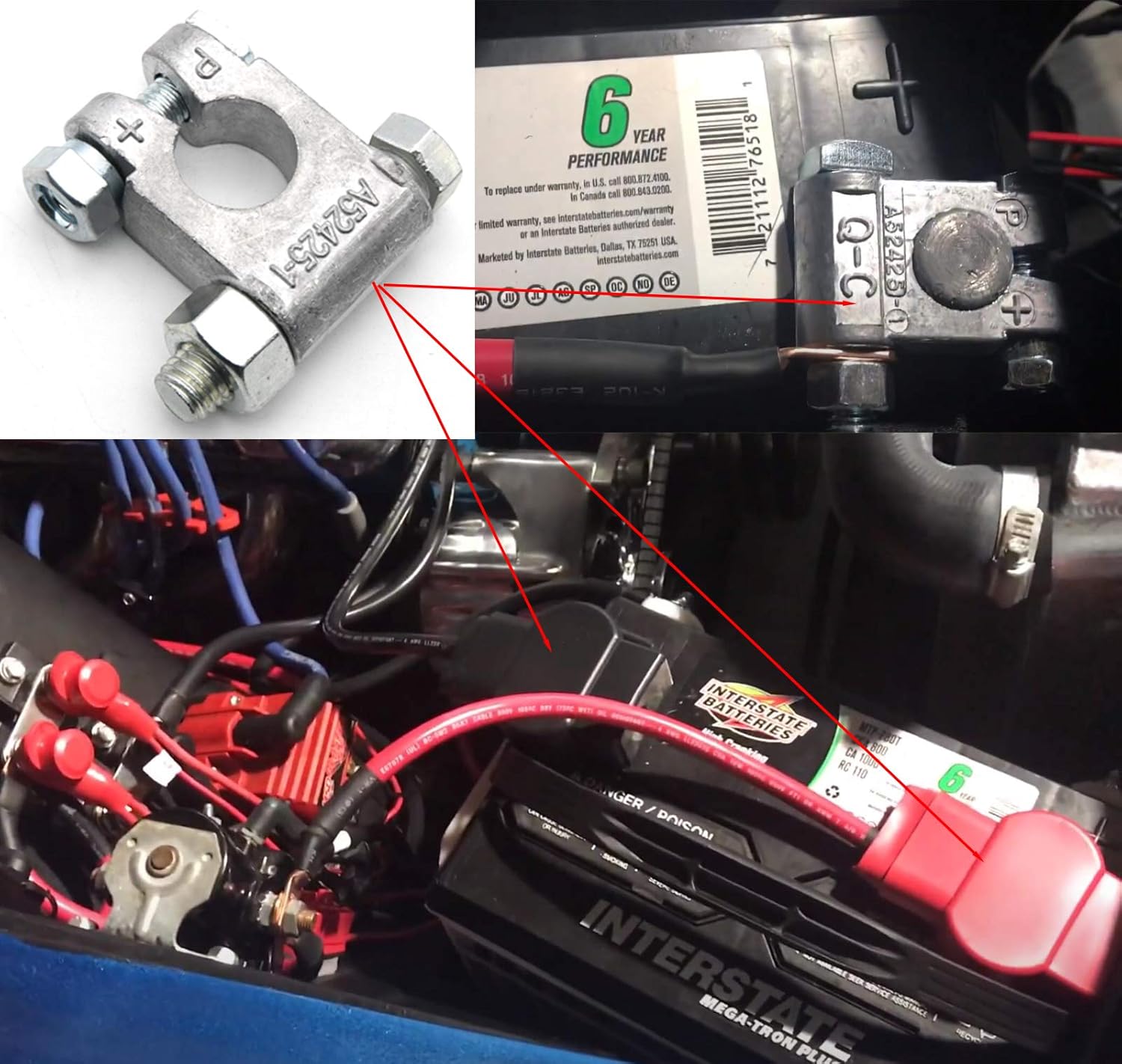 Military Spec Battery Terminal Positive and Negative Connectors for Marine Car Boat RV,Vehicles (1 Pair)