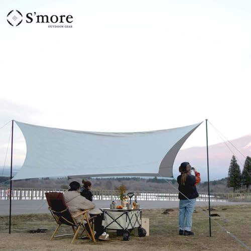 S'more Canvas Bell & Teepee Camping Tent, Water Resistant, Hot Tent with Stove Jack, 4 Season Outdoor Glamping Tent
