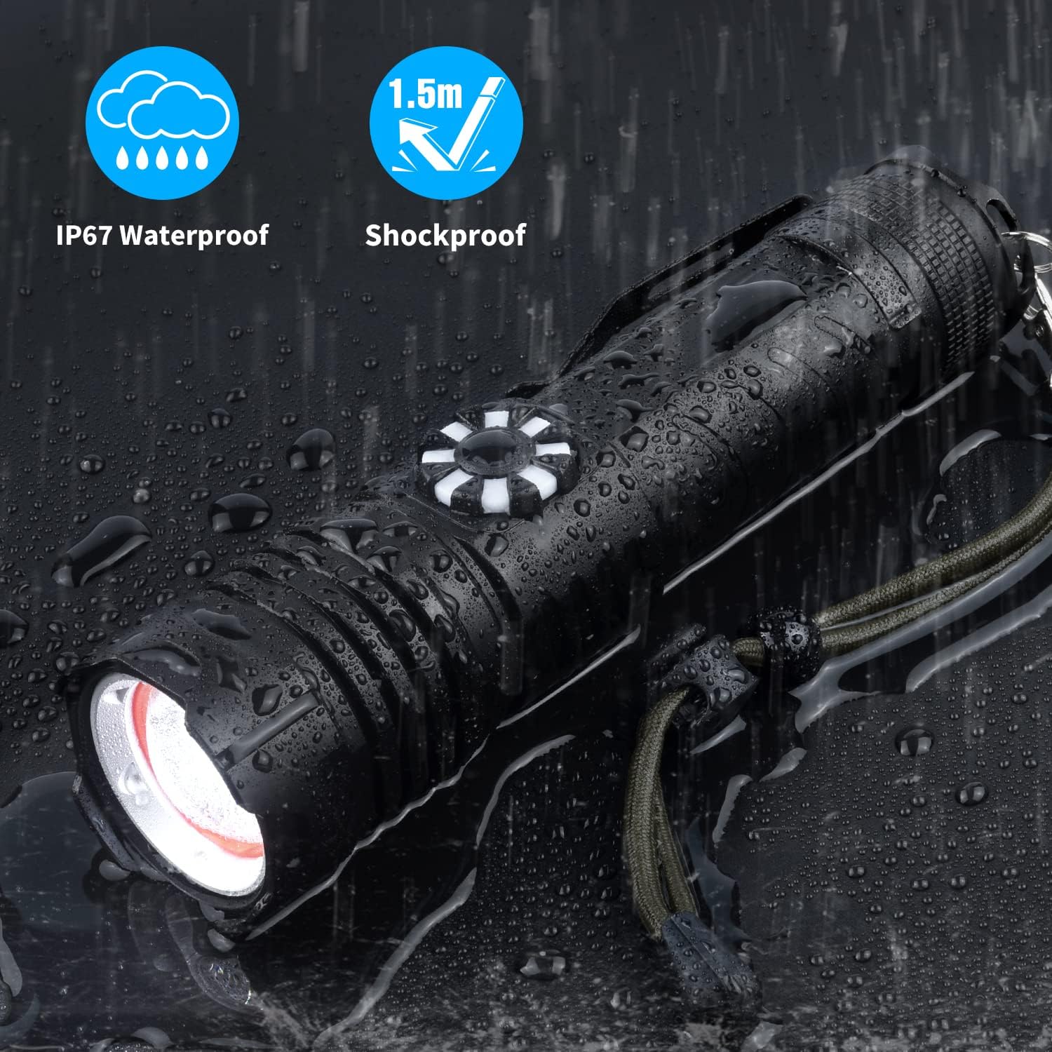 LED Rechargeable Flashlights - High Power 100000 High Lumens Tactical Flashlight for Emergencies,Stepless Dimming