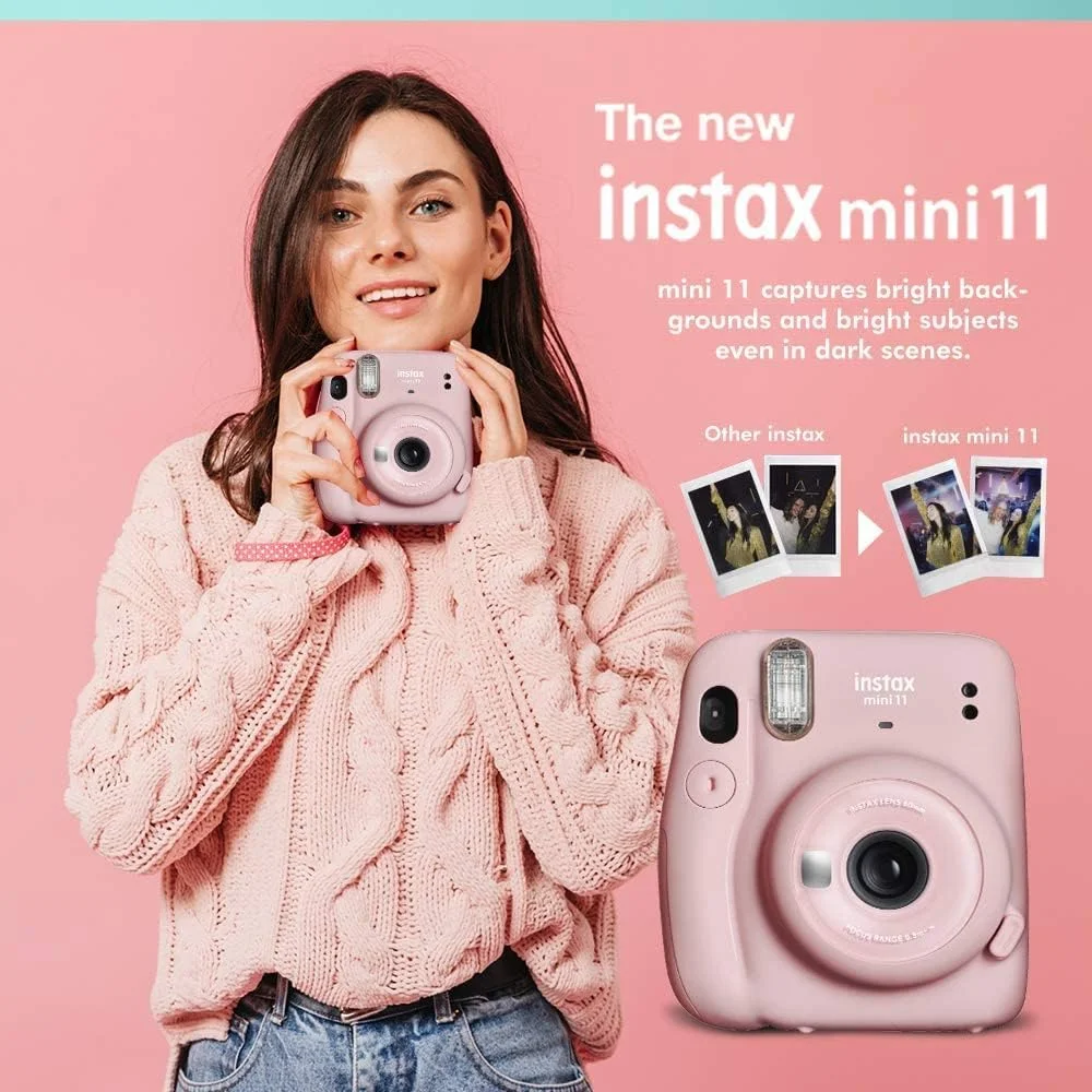 Fujifilm Instax Mini 11 Instant Camera with 40 Film Sheets, Shutter Accessories & Photo Album, Charcoal Gray