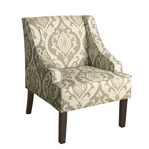 HomePop Velvet Swoop Arm Accent Chair, Suri Blue