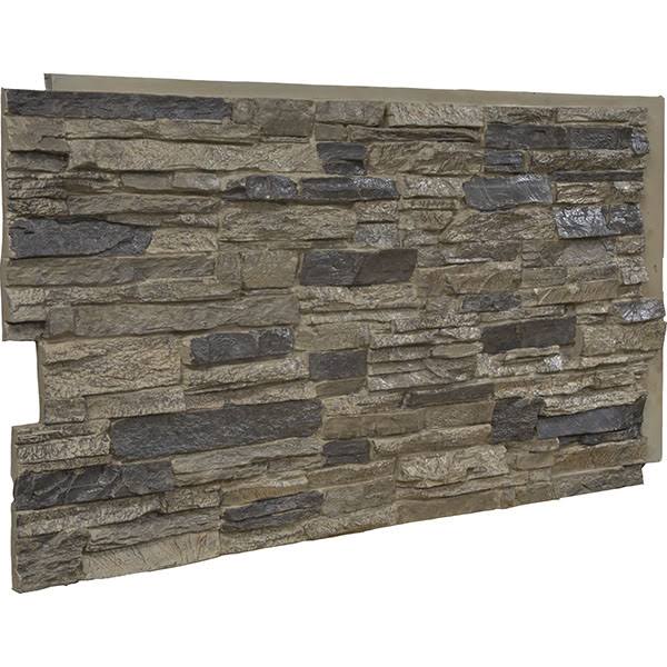 Canyon Ridge Stacked Stone, Stonewall Faux Stone Siding Panel (Colfax)