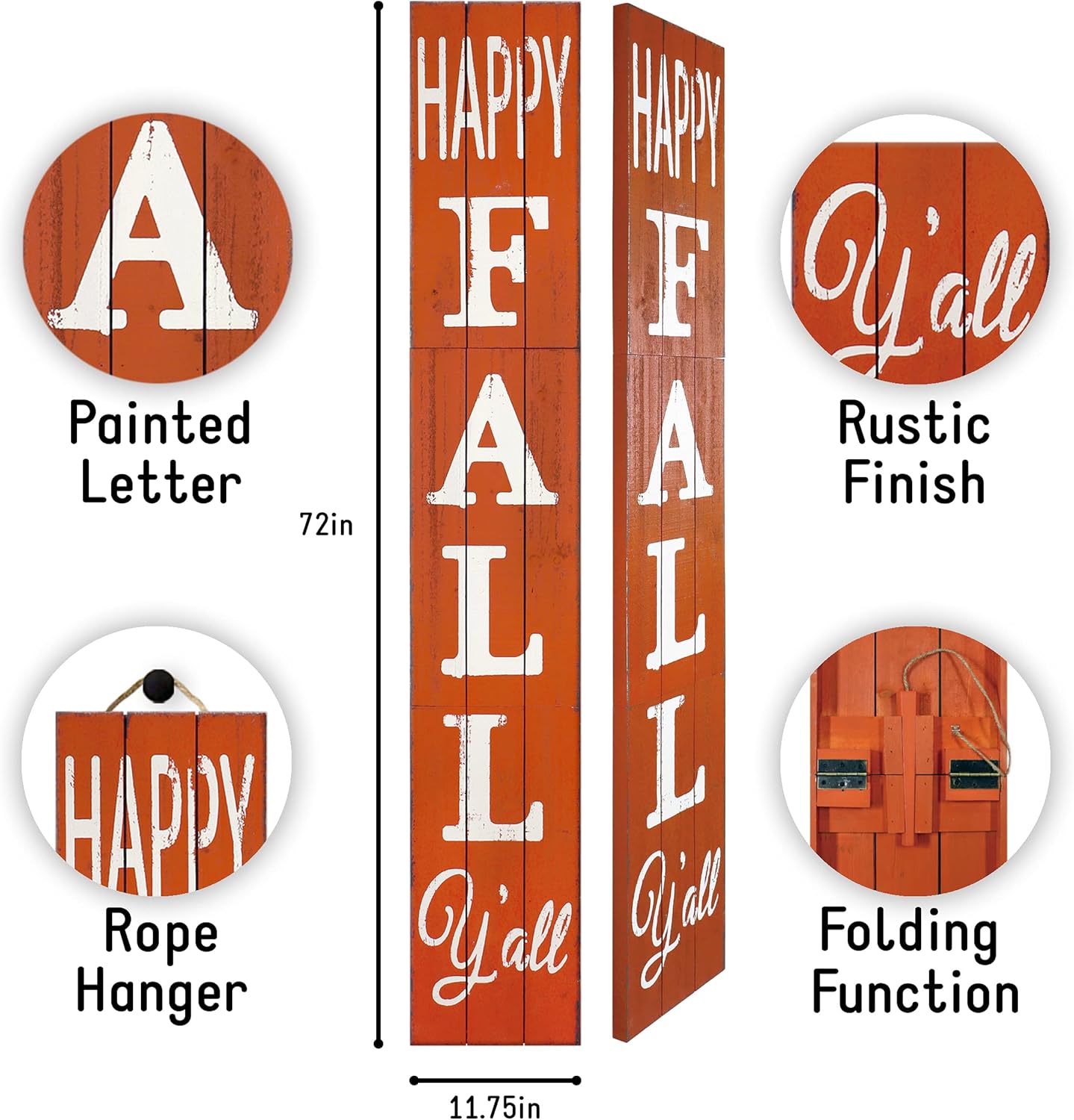 Outdoor Welcome Sign for Front Porch Decor, Interchangeable Seasonal Icons Vertical Welcome Sign, Modern Farmhouse Decor for The Home