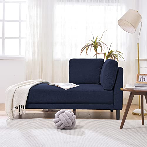 WILLIAMSPACE 65" Chaise Lounge Chair, Mid-Century Modern Fabric Indoor Chaise Corner Lounge Sofa