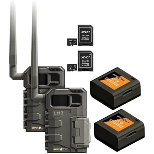 SPYPOINT LM2 Twin Pack Cellular Trail Camera - 20MP Photos, Infrared Game Night Vision Photos