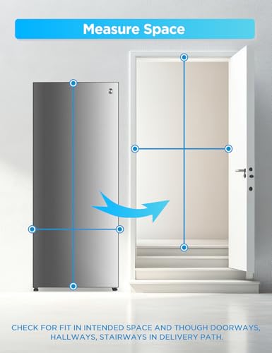 Commercial Cool 11.1 Cu. Ft. Convertible Freezer Refrigerator, Upright Fridge with Glass Shelves, Reversible Door, ENERGY STAR rated, Auto Defrost