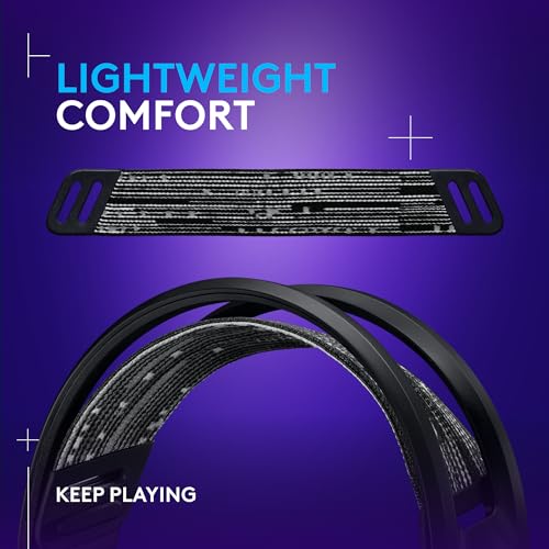 Logitech G733 Lightspeed Wireless Gaming Headset, Suspension Headband, Lightsync RGB, Blue VO!CE Mic, PRO-G Audio – Black, Gaming Headset Wireless