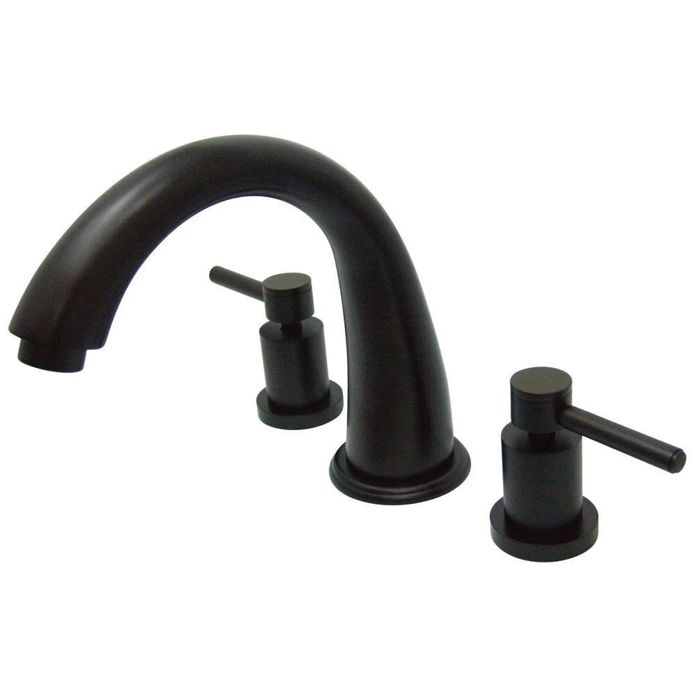 Kingston Brass Concord Satin Nickel Two-Handle Roman Tub Filler KS2368DL