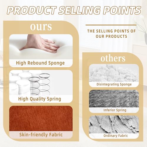 Convertible Sleeper Sofa Bed with Cylindrical Pillow, Corduroy Folding Mattress Couch with Fixed-Shape Frame