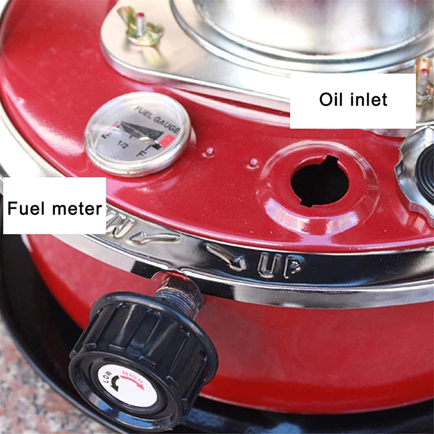 Portable Fuel Depot, Light Coal Stove Heater With Oil Gauge, 4.5L Outdoor Camping Stove