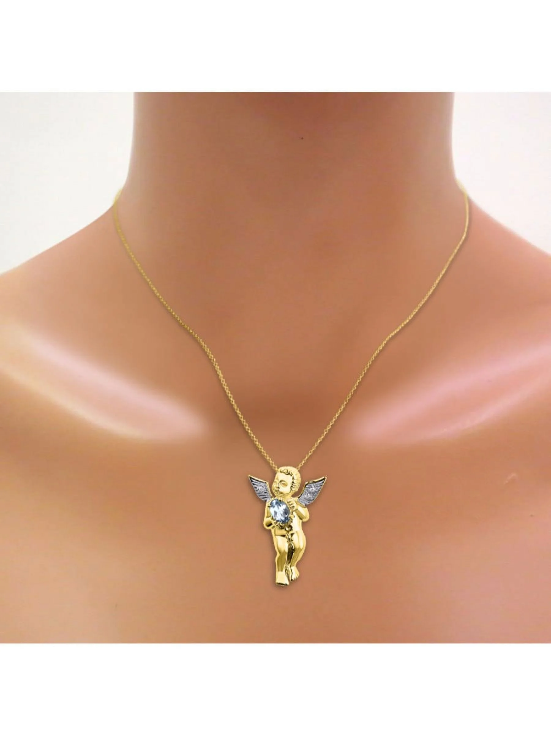 RYLOS Jewelry For Women Yellow Gold Plated Silver Hugs & Kisses Angel Necklace, Tennis Bracelet