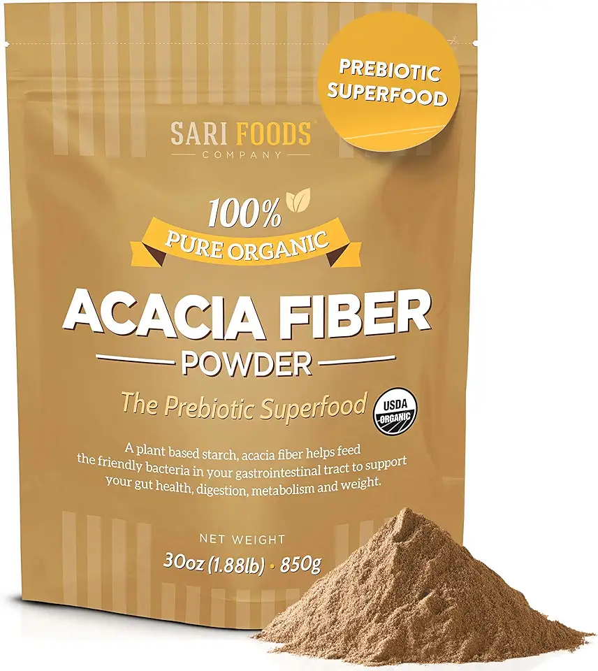 Organic Acacia Fiber Powder (30 Ounce): Natural, Whole Food, Plant Based Prebiotic Superfood for Gut Health - Kansas Nuitrition - HNZSDS
