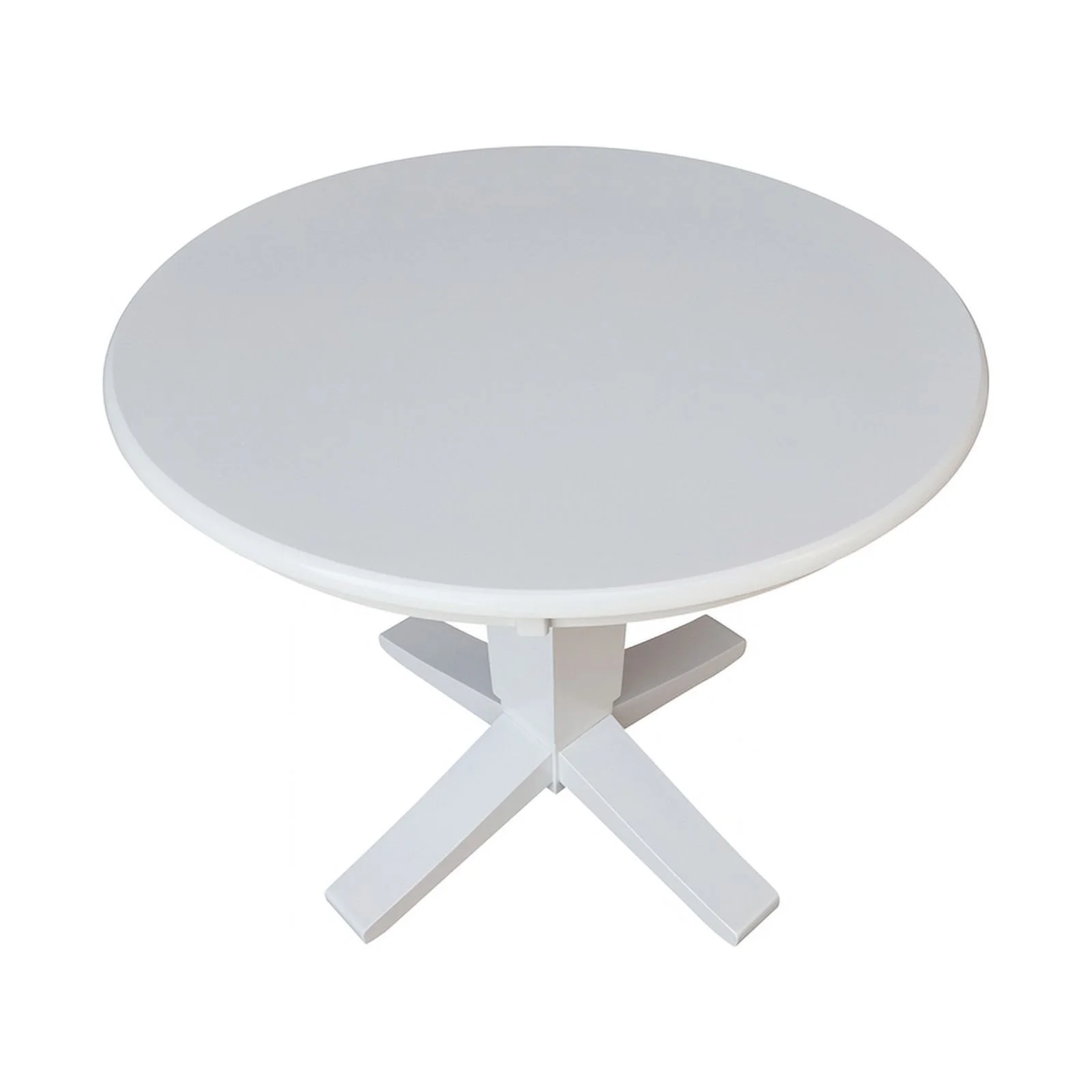 36" Round Solid Wood Top Pedestal Dining Table in White