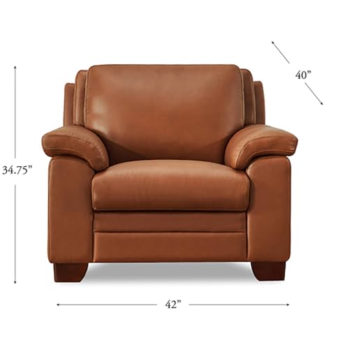Hydeline Magnum Top Grain Leather Sofa Couch, 84", Nutmeg Brown