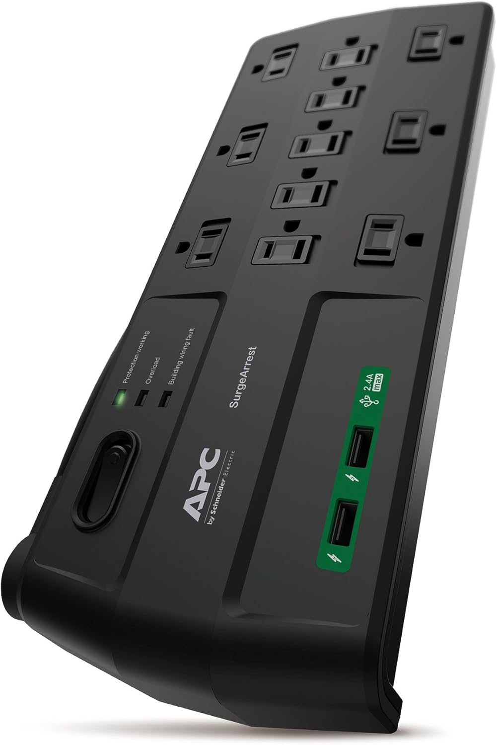 APC Surge Protector with USB Ports, P11U2, 2880 Joule, 8' Cord, Flat Plug,11 Outlet Power Strip Black Pack of 2