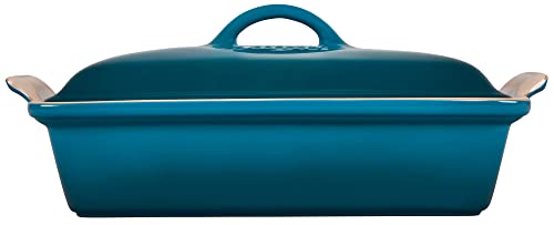 Le Creuset Stoneware Heritage Covered Rectangular Casserole, 4 qt. (12" x 9"), Cerise