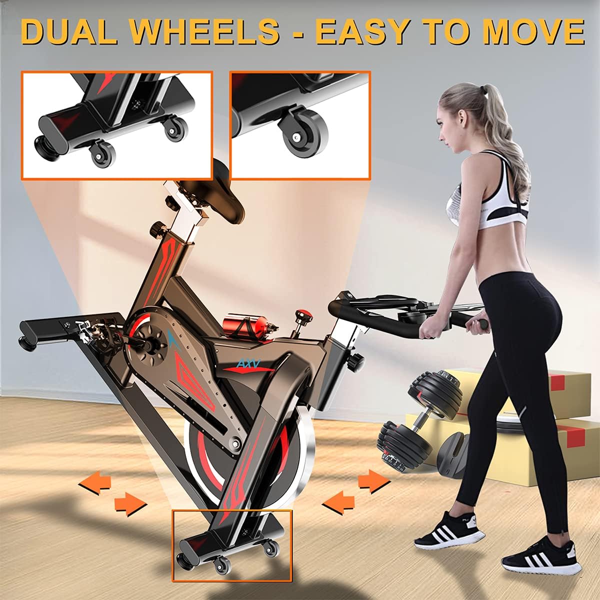 Exercise Bike,Indoor Cycling Bike,Magnetic Resistance Stationary Excersice Bikes,Fitness Equipment Adjustable Excersize Bike