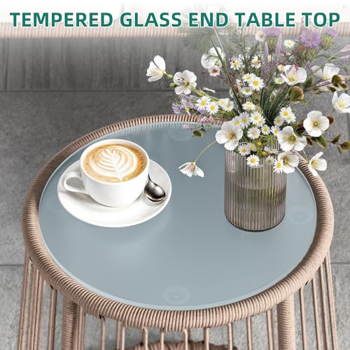 YITAHOME 5 Pieces Outdoor Patio Dining Table Chair Set,Wicker Patio Dining Set,Outdoor Rattan Dining Table Set for Patio, Backyard, Balcony