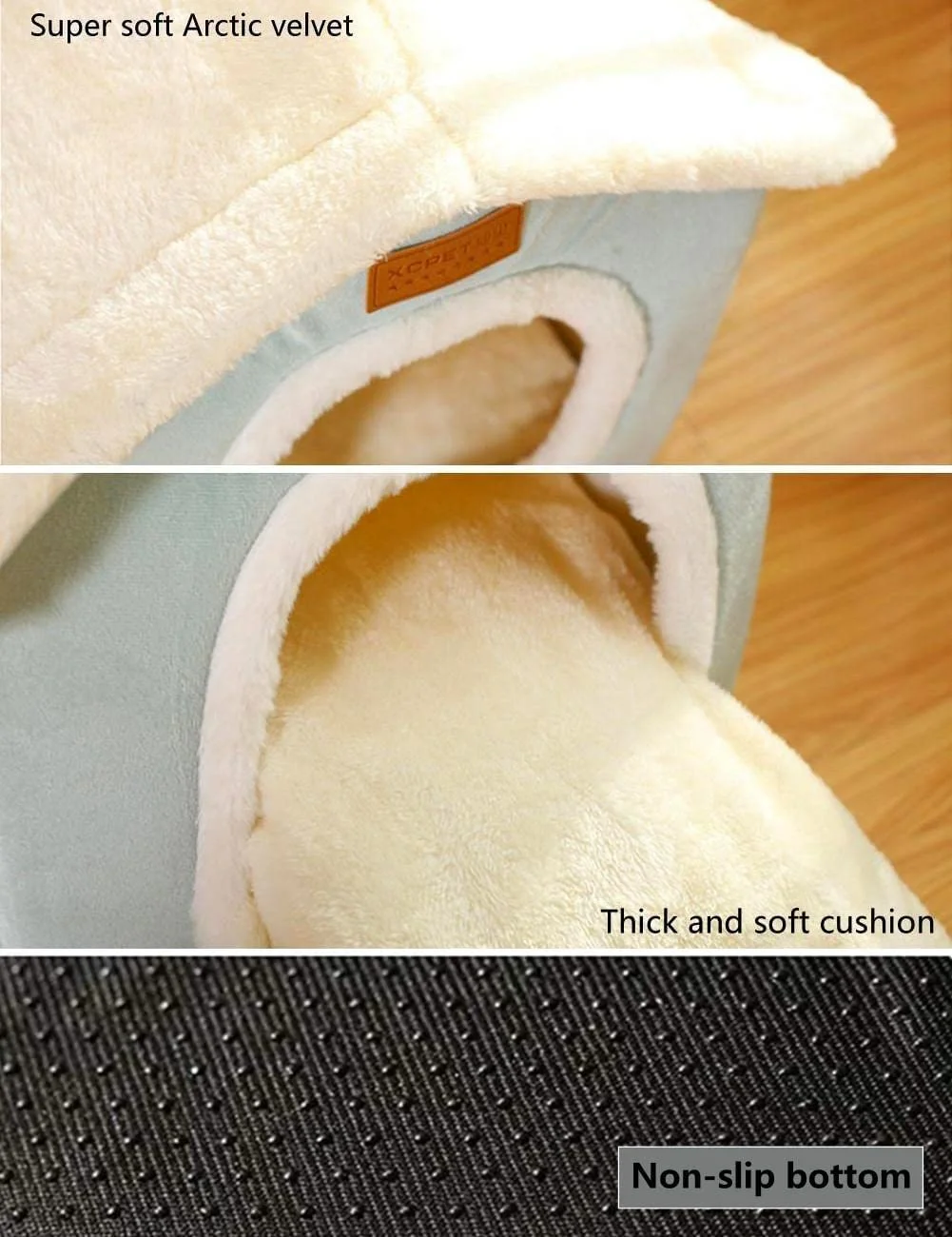 Dog House Indoor Memory Sponge, Foldable Dog House Kennel Bed Mat with Cushion for Small Medium Large Dogs Cats