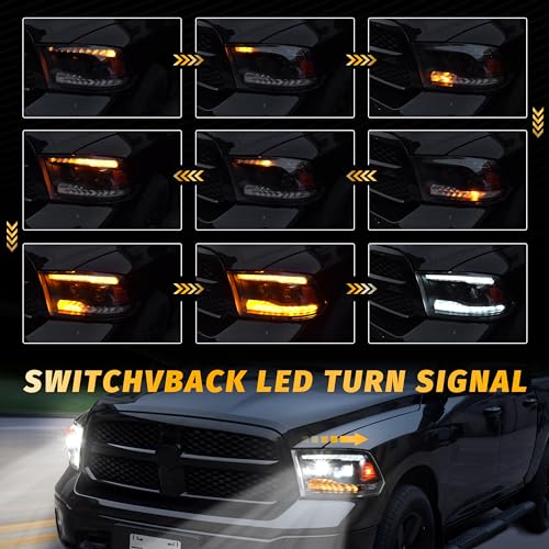 Full LED Projector Headlights Set for 2009-2018 Dodge Ram 1500