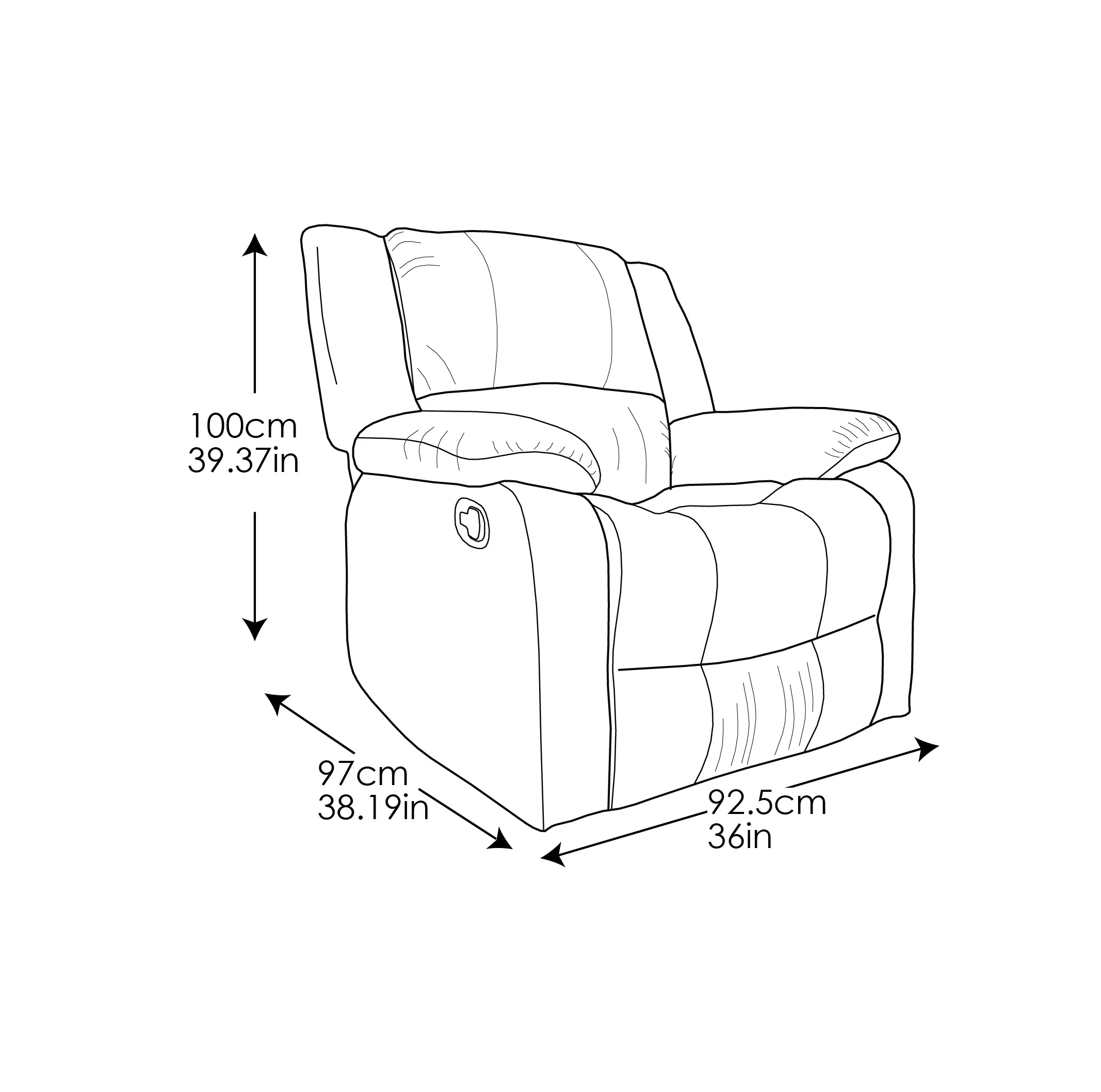 Relax-a-Lounger Warren Standard Push Back Recliner, Beige Microfiber