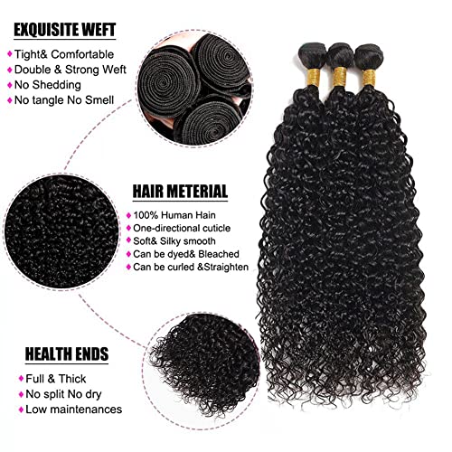 Brazilian Human Hair Bundles Water Wave 10A Wet and Wavy Bundles 100% Unprocessed Virgin Remy Hair Bundles Raw Hair Extensions Natural Color