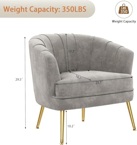 Andeworld Velvet Accent Chair, Upholstered Modern Single Sofa Side Chair