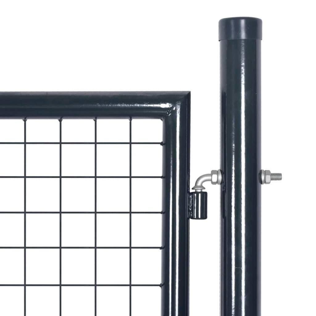 vidaXL Mesh Garden Gate Galvanised Steel 33.7x22x39.4x22 Gray
