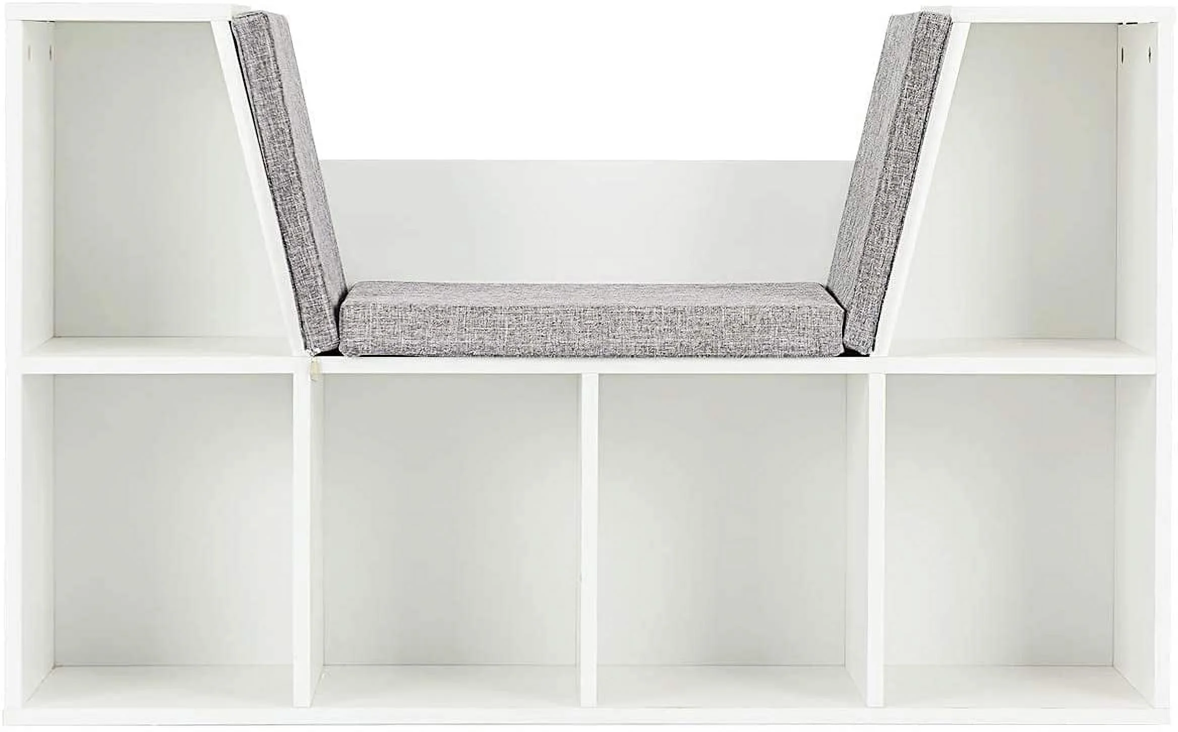 6-Cubby Kids Bookcase w/Cushioned Reading Nook