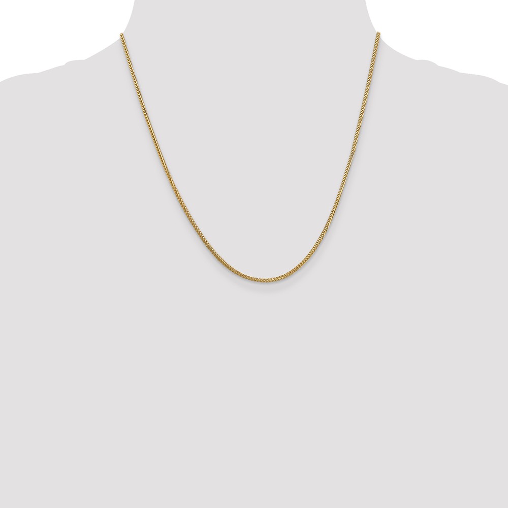 Leslie's Real 14kt Yellow Gold 1.25mm Franco Chain; 20 inch; Lobster Clasp; for Adults and Teens; for Women and Men