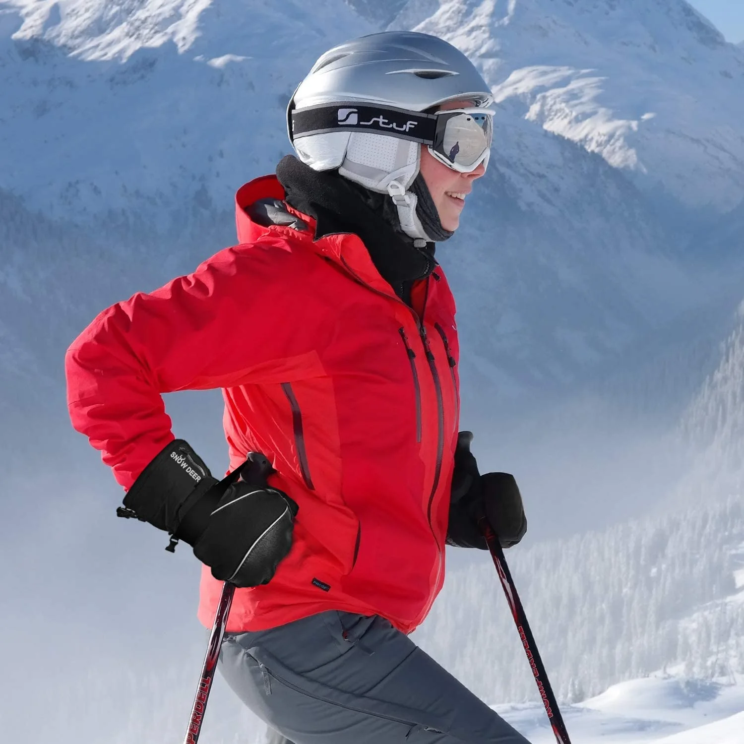 SNOW DEER Heated Mittens Gloves Men Women
