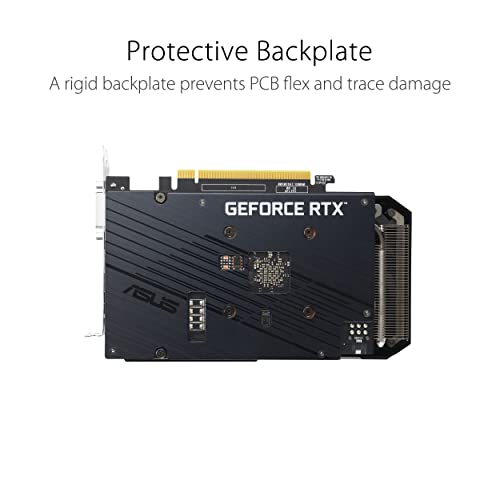 ASUS Dual NVIDIA GeForce RTX 3050 6GB OC Edition Gaming Graphics Card - PCIe 4.0, 6GB GDDR6 Memory, HDMI 2.1, DisplayPort 1.4a, 2-Slot Design