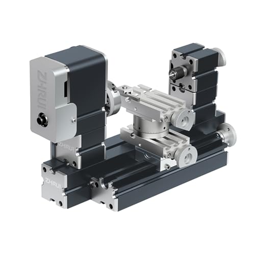 High Power 60W Powerful Mini Metal DIY 4-axis Rotating Lathe Lathes Machine Tools With Base 12000 rpm for Wood Soft Metals Plexiglass Plastic