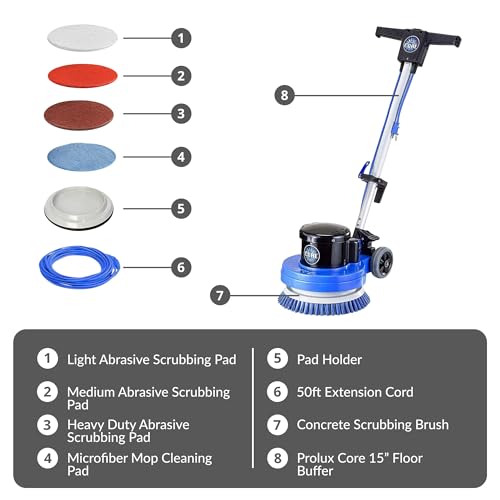 Prolux Core 13 inch Electric Floor Buffer Scrubber and Polisher Machine - All Floor Surfaces - Radiant Selections