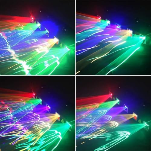 U`King Stage Laser Light, 5 Beam Sound Activated DJ Party Lights RGBYC LED Music Projector with Remote Control DMX for Dancing Birthday Bar Pub Stage
