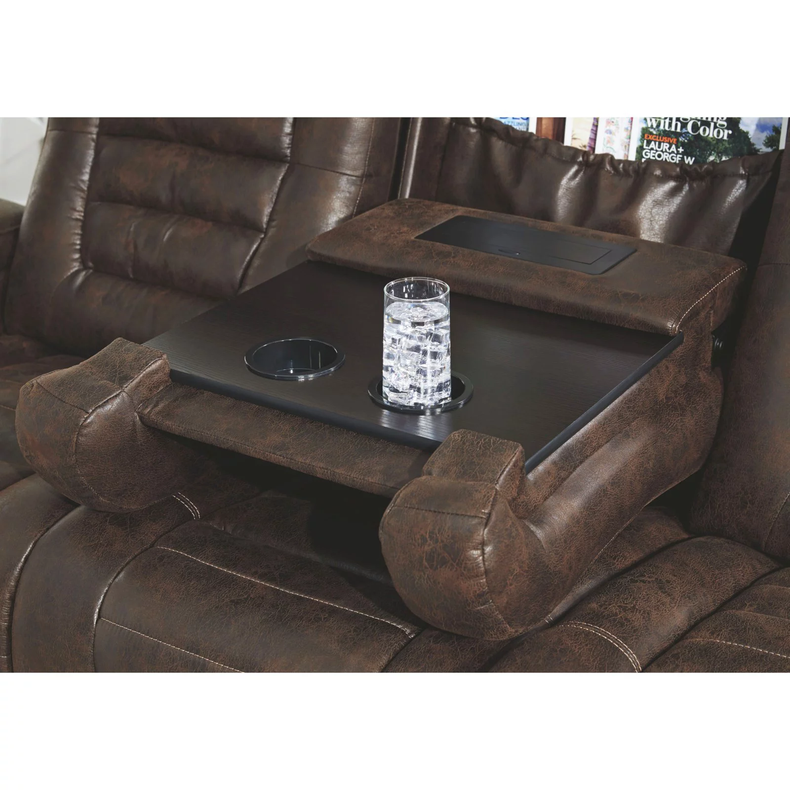 Signature Design by Ashley Game Zone Power Reclining Sofa in Bark