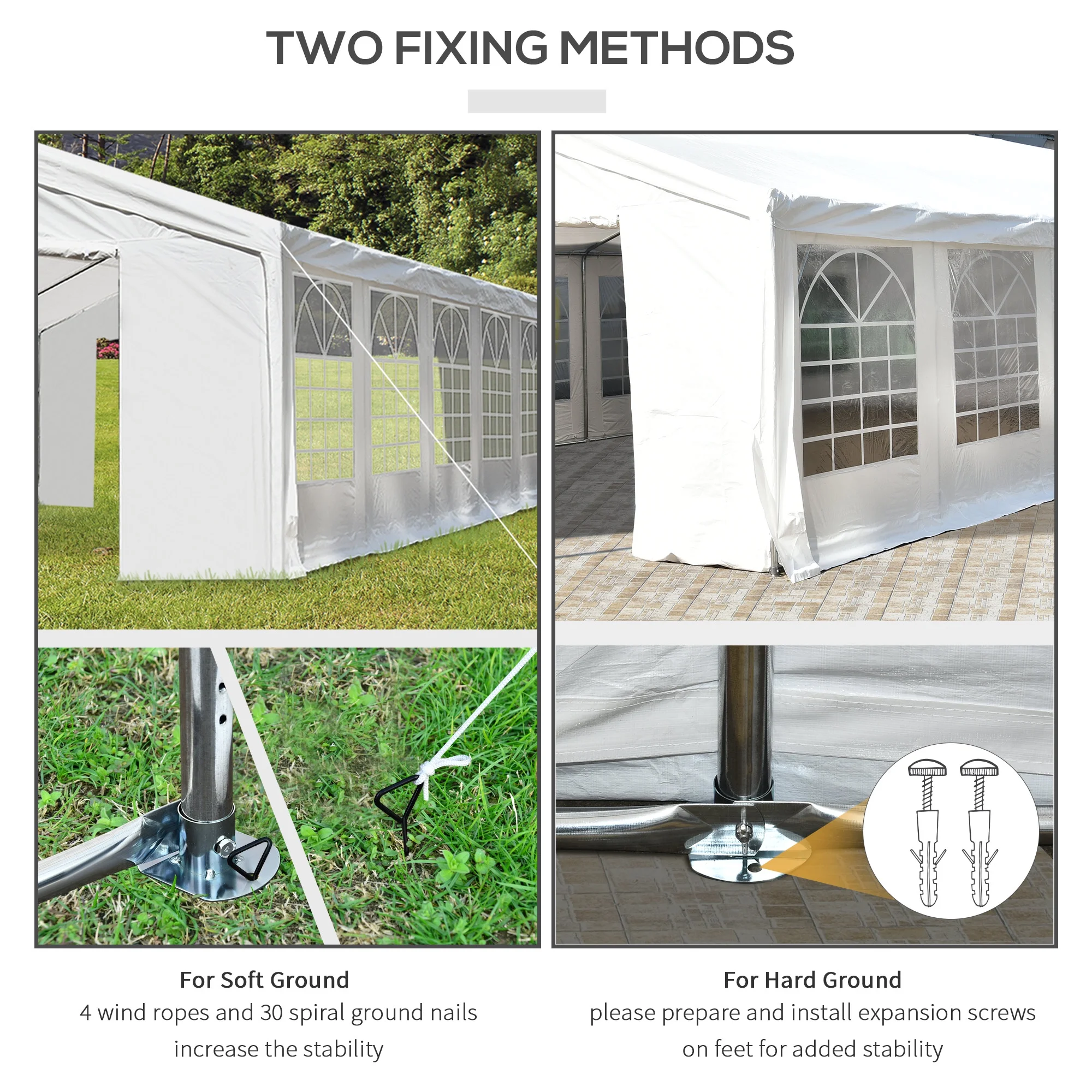 Outsunny 40'x20' Heavy Duty Party Wedding Tent Canopy Event Gazebo White