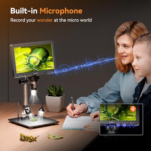 Elikliv EDM9 Max Digital Microscope: 20MP 10.1" 1500X HD IPS HDMI Coin Microscope Magnifier for Error Coins with Screen & Light