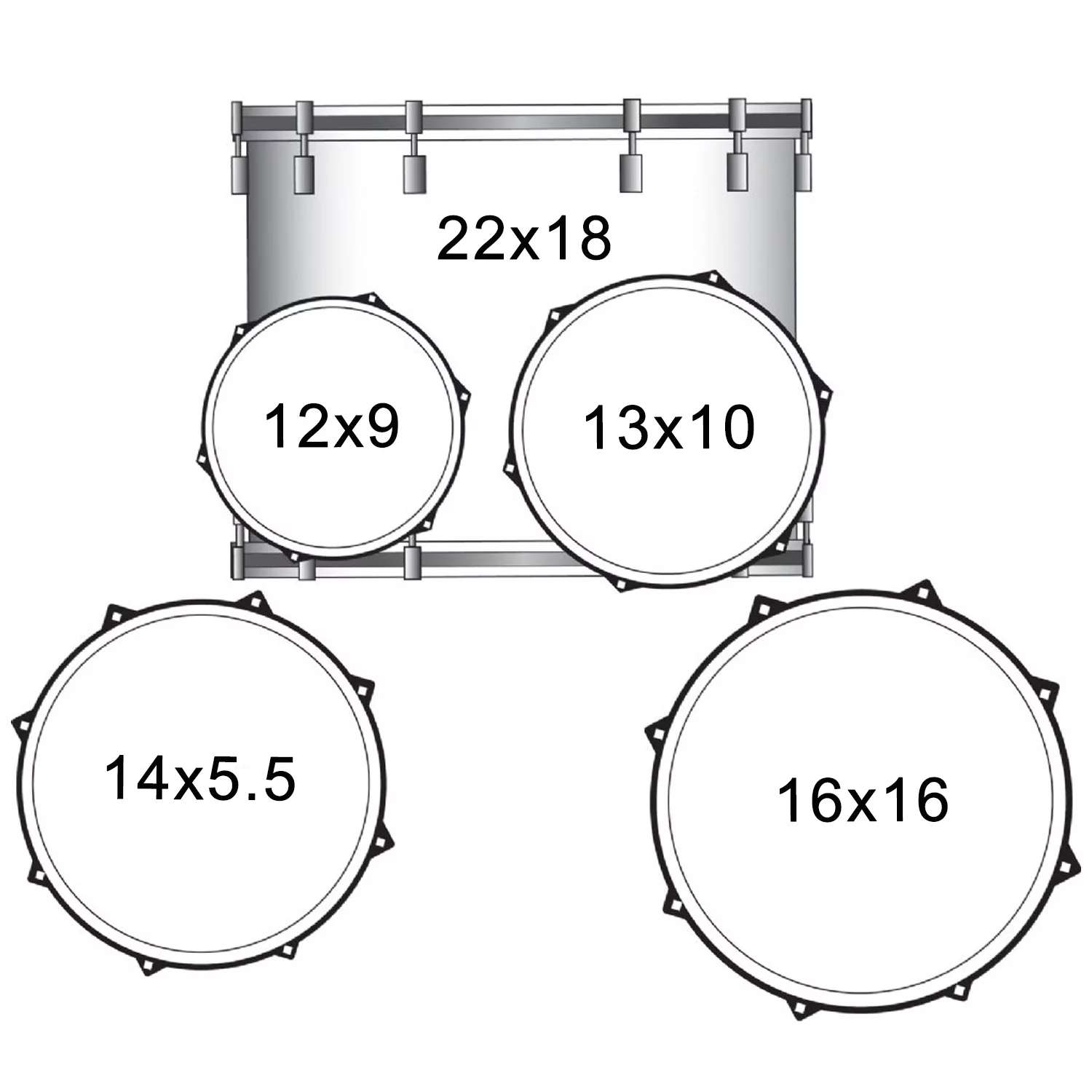 Sawtooth Command Series 5-Piece Drum Shell Pack with 22" Bass Drum, Red Streak - Curated Treasures Market