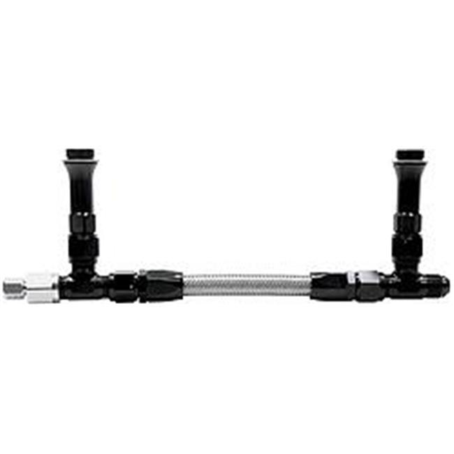 9.31 in. Standard Dual Fuel Line Kit for Holley Double Pumper, Black