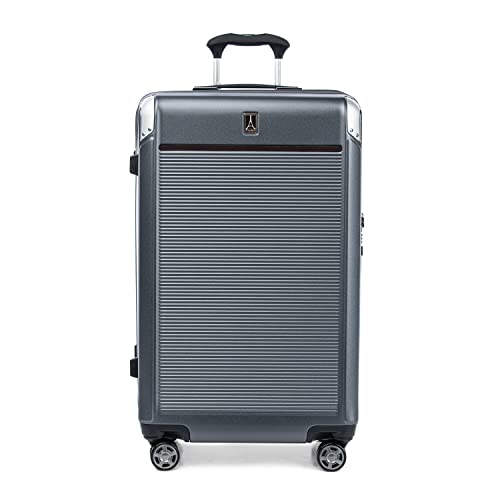 Travelpro Platinum Elite Hardside Expandable Carry on Luggage, 8 Wheel Spinner, TSA Lock, Hard Shell Polycarbonate Suitcase, Metallic Sand
