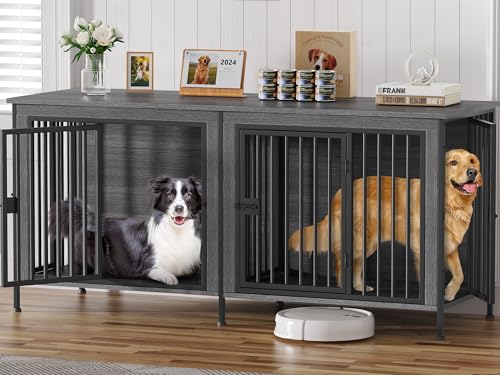 EasyCom 39.96" XL Wooden Large Dog Crate Furniture for Medium and Large Breed