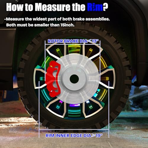 SUNPIE Wheel Lights for Truck - Universal 14.5’’ RGB Rim Light for Car/SUV