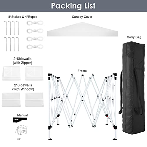 COBIZI Canopy 10x20 Pop Up Canopy Tent with 6 Sidewalls Party Tents for Parties Weddings Backyard Waterproof Canopy Outdoor Commercial Canopy Event