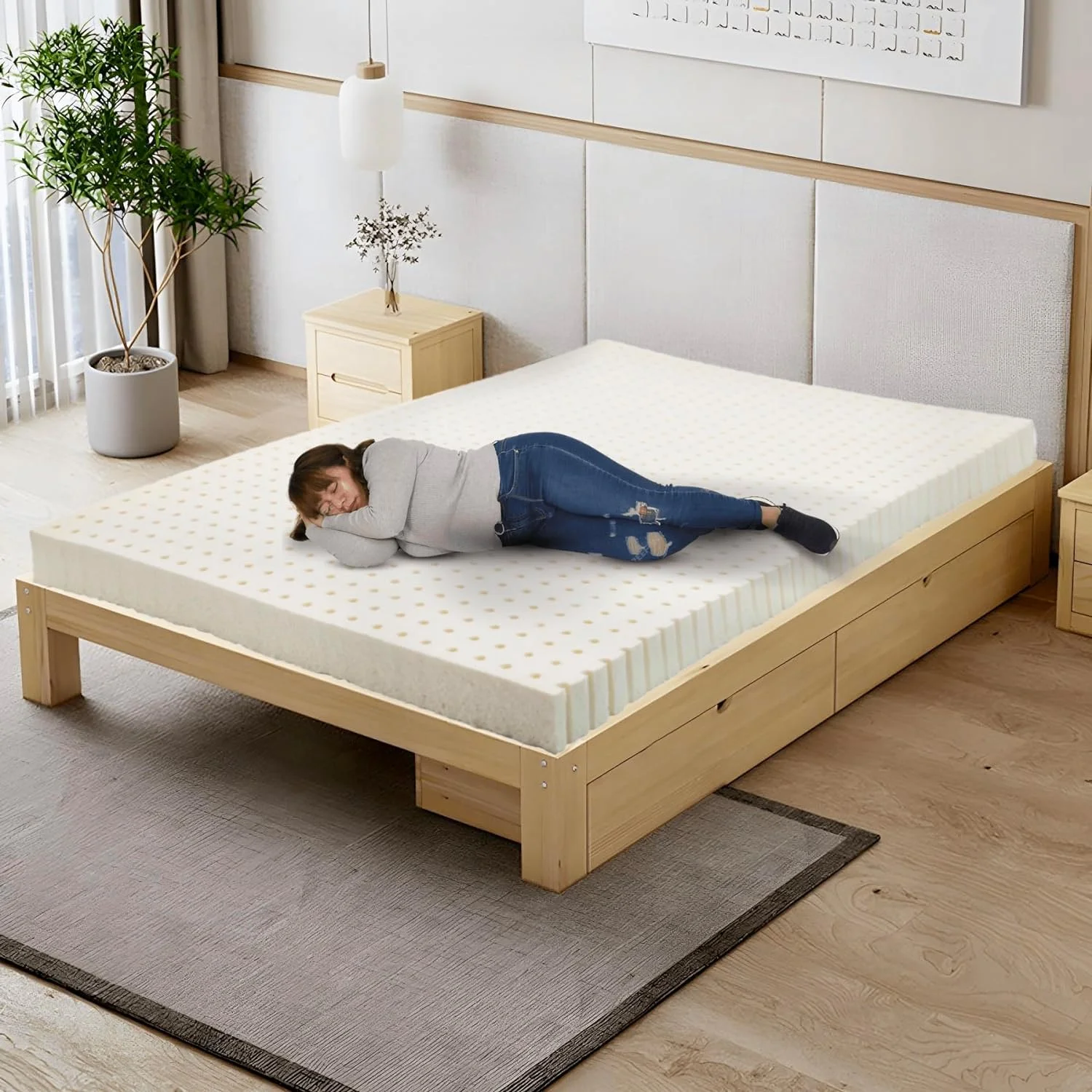 Orgaic Latex Mattress Topper With Bamboo Cover - Made I (2 Iches Kig, Soft)
