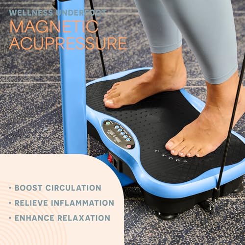 Lifepro TrimLite Vibration Plate Exercise Machine with Handlebars – Whole Body Vibration Machine, Ideal Lymphatic Drainage Massager – 99 Speed Levels