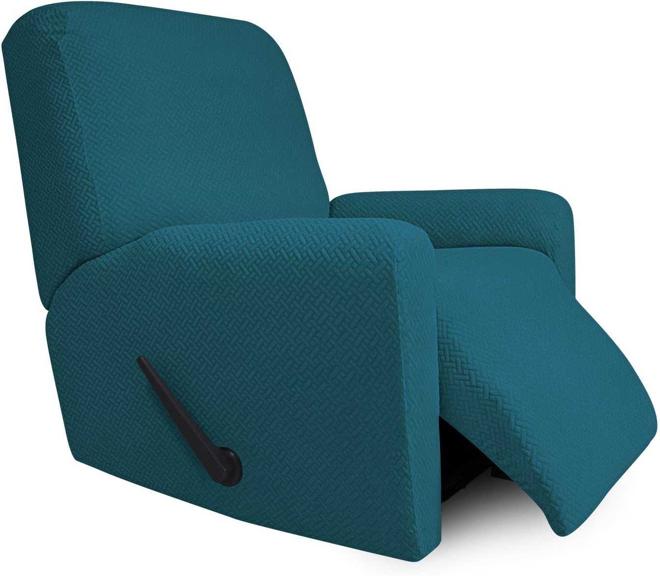 Easy-Going Stretch Jacquard Recliner Couch Cover, 4-Piece Soft Sofa Cover, Sofa Slipcover with Elastic Loop, Washable Furniture Protector for Kids