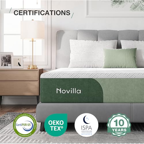 Novilla Twin Mattress, 12 Inch Gel Memory Foam Mattress Twin in a Box, Bamboo Charcoal Foam & Breathable Soft Cover for Clean, Peaceful Sleep