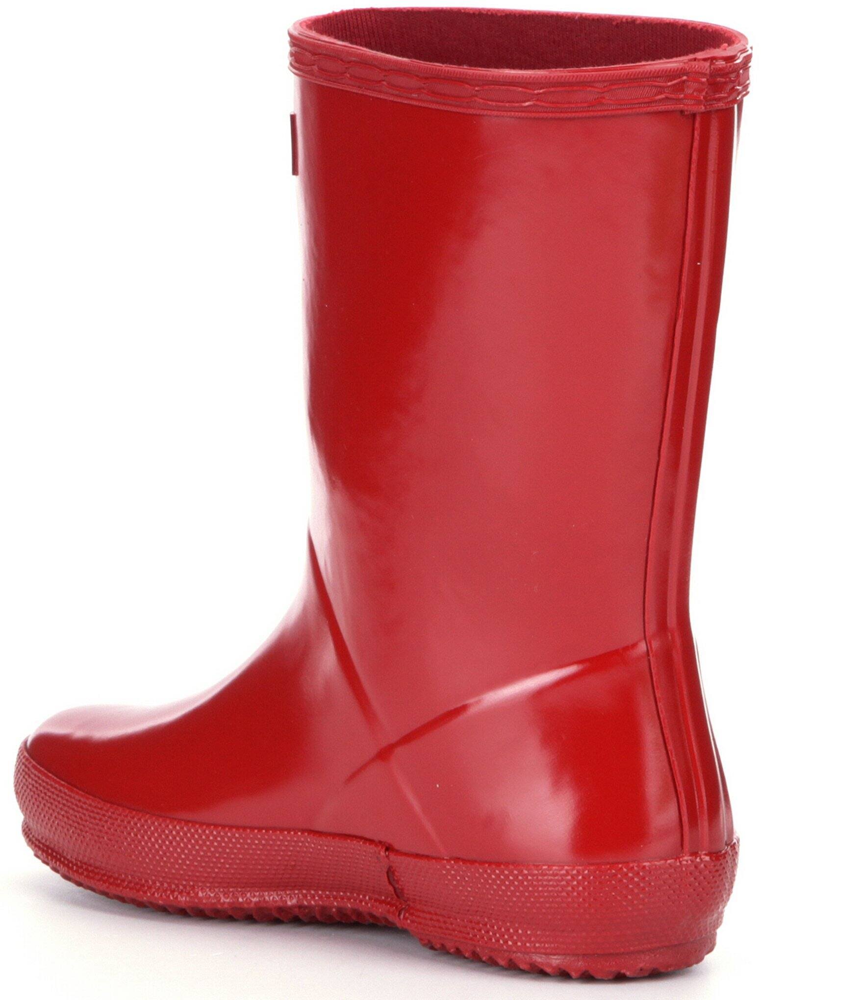 Hunter Original Kids First Classic Gloss Rain Boots - Military Red US 8